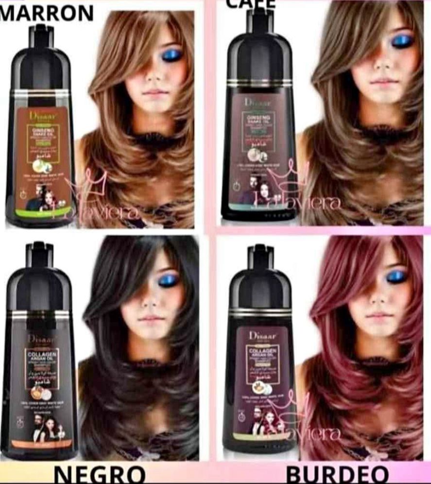 SHAMPOO COLORANTE CON TINTE CUBRE CANAS